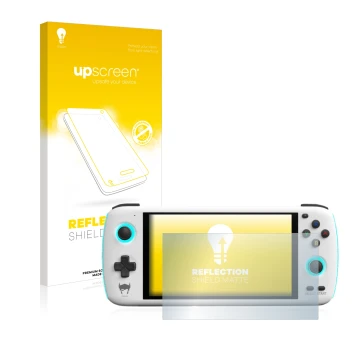 Front side of a product packaging with the brand logo upscreen. Next to it is the device AYN Odin shown with the corresponding