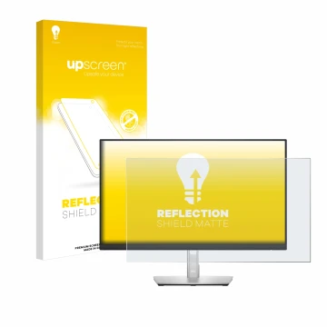 Front side of a product packaging with the brand logo upscreen. Next to it is the device Dell P2422H shown with the correspond