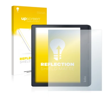 Front side of a product packaging with the brand logo upscreen. Next to it is the device Kobo Sage shown with the correspondin