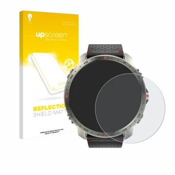 Front side of a product packaging with the brand logo upscreen. Next to it is the device Polar Grit X Pro Titan shown with the