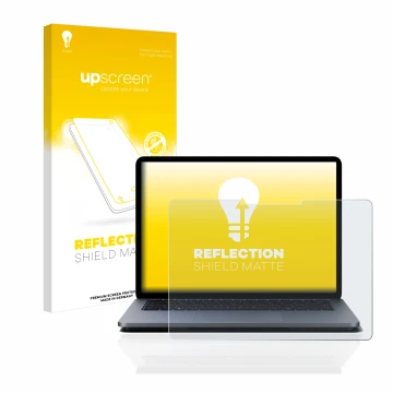 Front side of a product packaging with the brand logo upscreen. Next to it is the device Microsoft Surface Laptop Studio shown