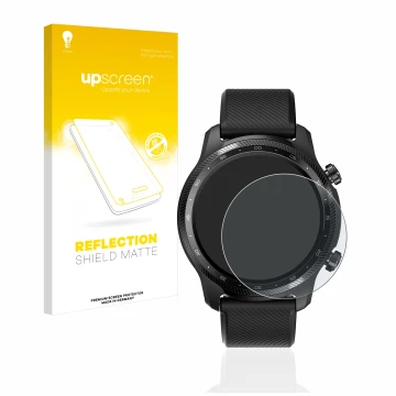 Front side of a product packaging with the brand logo upscreen. Next to it is the device Mobvoi Ticwatch Pro 3 Ultra GPS shown