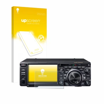 Front side of a product packaging with the brand logo upscreen. Next to it is the device Yaesu FT-DX10 shown with the correspo