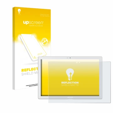 Front side of a product packaging with the brand logo upscreen. Next to it is the device Archos T101 4G shown with the corresp