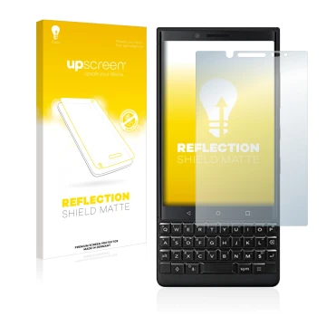 Front side of a product packaging with the brand logo upscreen. Next to it is the device BlackBerry Key2 (Dual Sim) shown with