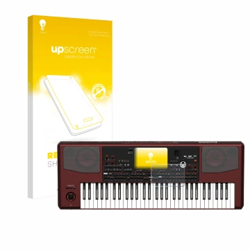 Front side of a product packaging with the brand logo upscreen. Next to it is the device KORG Pa1000 shown with the correspond