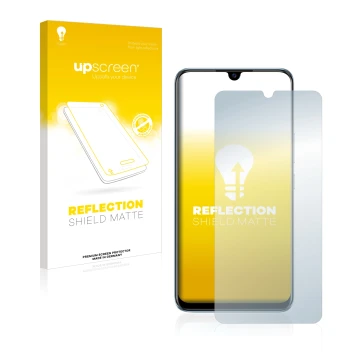 Front side of a product packaging with the brand logo upscreen. Next to it is the device Vivo V20 SE shown with the correspond