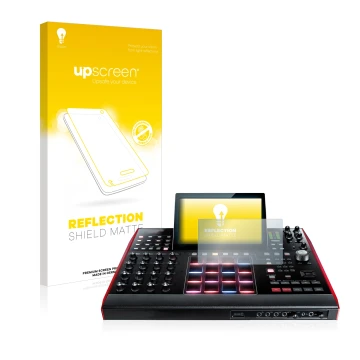 Front side of a product packaging with the brand logo upscreen. Next to it is the device Akai MPC X 10.1