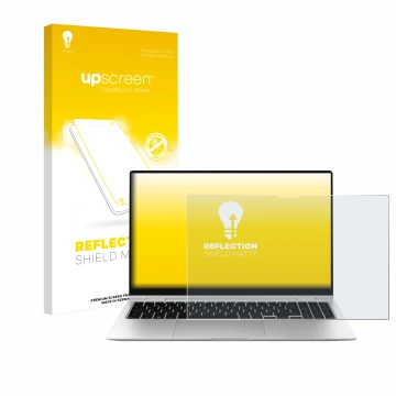 Front side of a product packaging with the brand logo upscreen. Next to it is the device Samsung Galaxy Book2 Pro 360 15.6