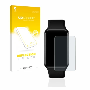 Front side of a product packaging with the brand logo upscreen. Next to it is the device Oppo Watch Free shown with the corres