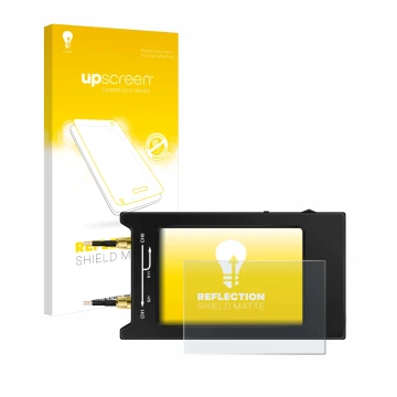 Front side of a product packaging with the brand logo upscreen. Next to it is the device NanoVNA H4 shown with the correspondi