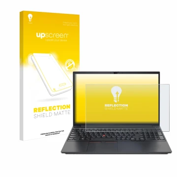 Front side of a product packaging with the brand logo upscreen. Next to it is the device Lenovo ThinkPad E15 Gen 3 shown with 