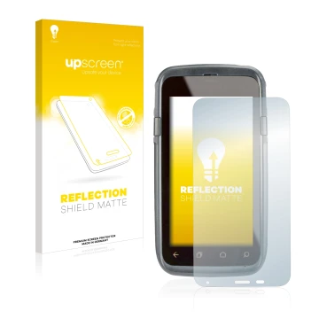 Front side of a product packaging with the brand logo upscreen. Next to it is the device Honeywell Dolphin CT60 XP shown with 