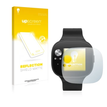 Front side of a product packaging with the brand logo upscreen. Next to it is the device ASUS Vivowatch BP shown with the corr