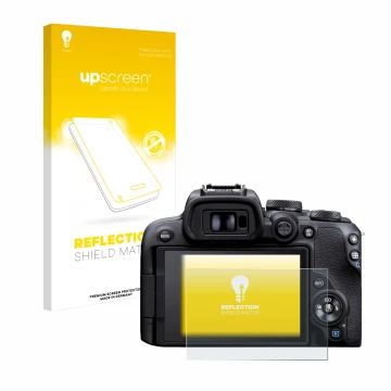 Front side of a product packaging with the brand logo upscreen. Next to it is the device Canon EOS R10 shown with the correspo