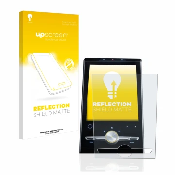 Front side of a product packaging with the brand logo upscreen. Next to it is the device MG Marvel R 2021 Infotainment System 