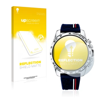 Front side of a product packaging with the brand logo upscreen. Next to it is the device Tommy Hilfiger 1791476 shown with the