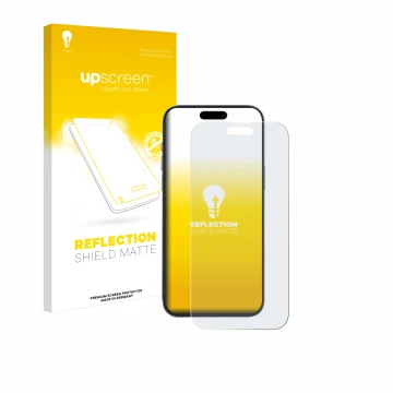 Front side of a product packaging with the brand logo upscreen. Next to it is the device Apple iPhone 14 Pro Max shown with th