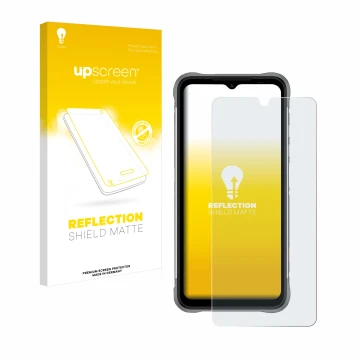 Front side of a product packaging with the brand logo upscreen. Next to it is the device Umidigi Bison X10 shown with the corr