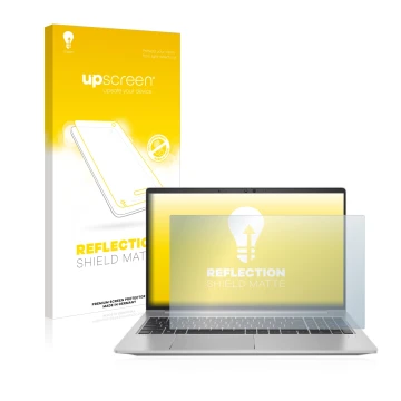Front side of a product packaging with the brand logo upscreen. Next to it is the device HP ProBook 650 G8 shown with the corr