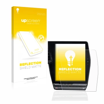 Front side of a product packaging with the brand logo upscreen. Next to it is the device Renault Megane E-Tech openR Link 12