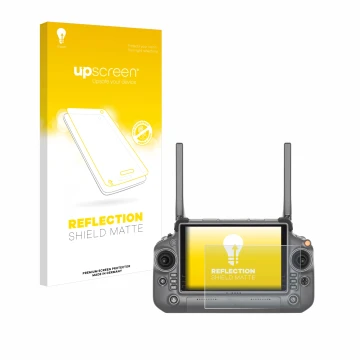 Front side of a product packaging with the brand logo upscreen. Next to it is the device DJI RC Plus shown with the correspond