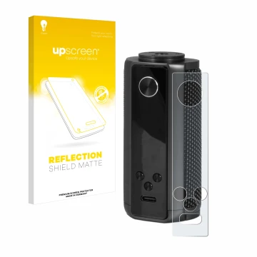 Front side of a product packaging with the brand logo upscreen. Next to it is the device Vaporesso Target 200 Mod shown with t
