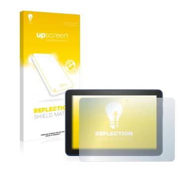 Front side of a product packaging with the brand logo upscreen. Next to it is the device Amazon Fire HD 8 2022 shown with the 