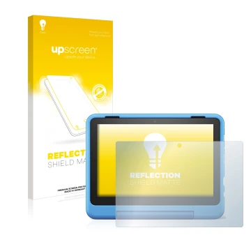 Front side of a product packaging with the brand logo upscreen. Next to it is the device Amazon Fire HD 8 Kids Pro 2022 shown 