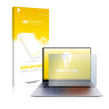 Front side of a product packaging with the brand logo upscreen. Next to it is the device Huawei MateBook 16s shown with the co