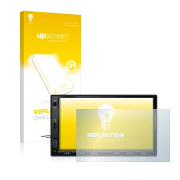 Front side of a product packaging with the brand logo upscreen. Next to it is the device Atoto S8 Standard 7 zoll shown with t