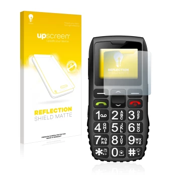 Front side of a product packaging with the brand logo upscreen. Next to it is the device artfone C1 + shown with the correspon