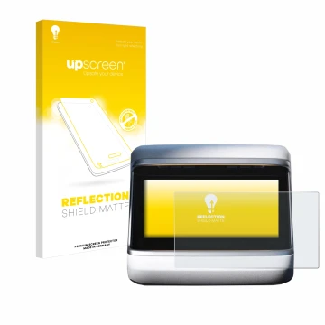 Front side of a product packaging with the brand logo upscreen. Next to it is the device Tesla Model X Plaid 2023 (Back displa