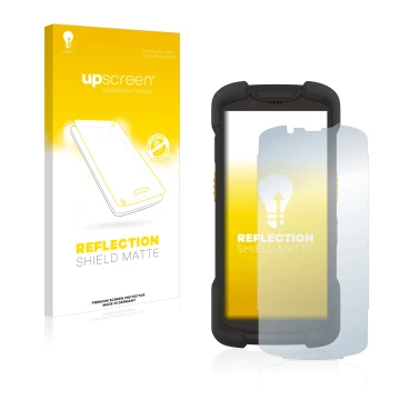 Front side of a product packaging with the brand logo upscreen. Next to it is the device Zebra TC73 shown with the correspondi