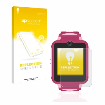 Front side of a product packaging with the brand logo upscreen. Next to it is the device TCL Movetime Family Watch MT42X shown