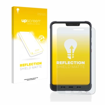 Front side of a product packaging with the brand logo upscreen. Next to it is the device Samsung Galaxy Tab Active 3 Enterpris