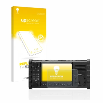 Front side of a product packaging with the brand logo upscreen. Next to it is the device Xiegu X6100 HF-Transceiver shown with