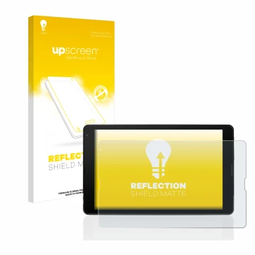 Front side of a product packaging with the brand logo upscreen. Next to it is the device MEDION Tablet E10421 10,1