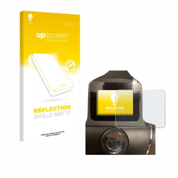 Front side of a product packaging with the brand logo upscreen. Next to it is the device Motocaddy M1 DHC Electric Trolley sho