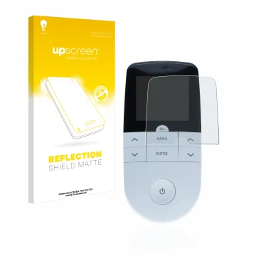Front side of a product packaging with the brand logo upscreen. Next to it is the device Beurer EM 49 Digital TENS/EMS shown w