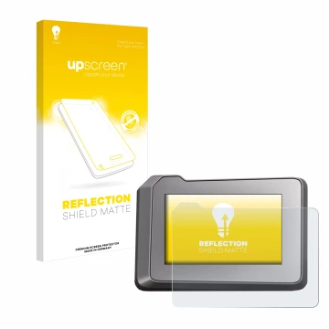 Front side of a product packaging with the brand logo upscreen. Next to it is the device KTM 1290 Super Duke R 2022 TFT-Displa