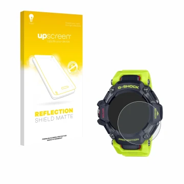 Front side of a product packaging with the brand logo upscreen. Next to it is the device Casio G-Shock GBD-H2000 shown with th