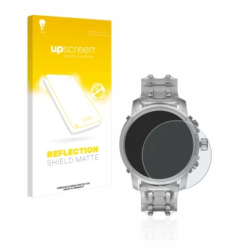 Front side of a product packaging with the brand logo upscreen. Next to it is the device Diesel Griffed (45,5 mm) shown with t