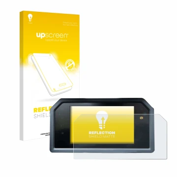 Front side of a product packaging with the brand logo upscreen. Next to it is the device Yamaha Tmax 560 2023 shown with the c