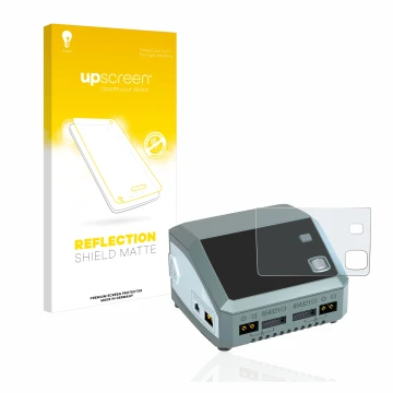 Front side of a product packaging with the brand logo upscreen. Next to it is the device SkyRc D200 neo shown with the corresp