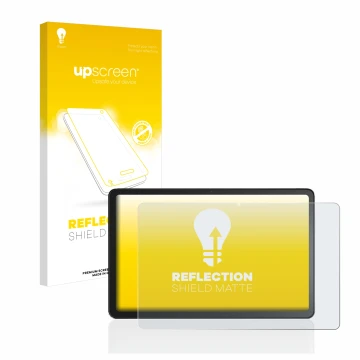 Front side of a product packaging with the brand logo upscreen. Next to it is the device Amazon Fire Max 11 shown with the cor