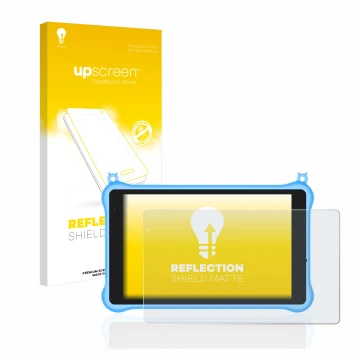 Front side of a product packaging with the brand logo upscreen. Next to it is the device Blackview Tab 5 Kids shown with the c