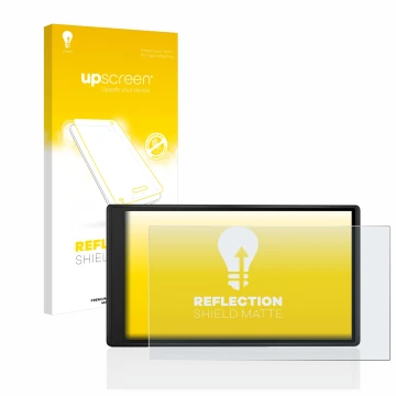 Front side of a product packaging with the brand logo upscreen. Next to it is the device Garmin Drive 55 shown with the corres