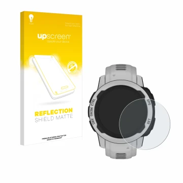 Front side of a product packaging with the brand logo upscreen. Next to it is the device Garmin Instinct 2S Solar (40 mm) show