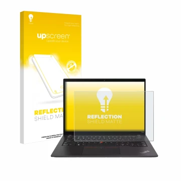 Front side of a product packaging with the brand logo upscreen. Next to it is the device Lenovo ThinkPad T14s Gen 4 shown with